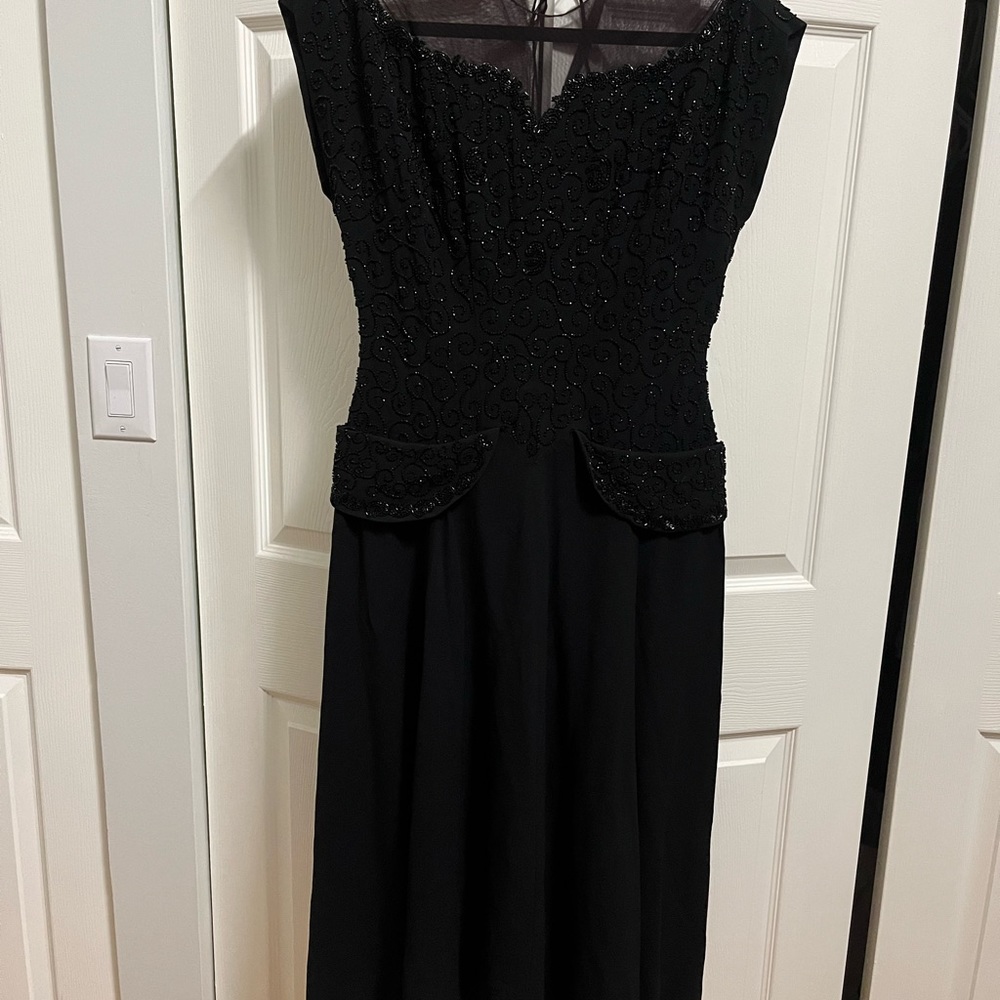 Gorgeous 1950’s Vintage Black Beaded dress